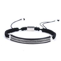 New Hot-selling 6mm Frosted Stone Crown Three-cut Round Leather Strap Beaded Copper Bracelet For Women sku image 10
