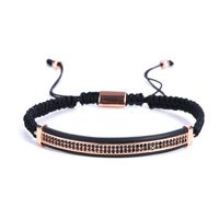 New Hot-selling 6mm Frosted Stone Crown Three-cut Round Leather Strap Beaded Copper Bracelet For Women sku image 11