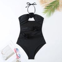 Women's Vacation Sexy Flower Hollow Out 2 Pieces Set One Piece main image 3