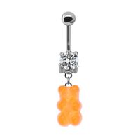 Casual Bear Stainless Steel Copper Beaded Plating Inlay Zircon White Gold Plated Belly Ring main image 6