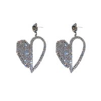 1 Pair Elegant Lady Heart Shape Inlay Alloy Rhinestones Drop Earrings main image 5