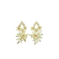 1 Pair Fairy Style Flower Imitation Pearl Drop Earrings main image 3