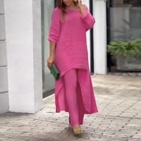 Women's Casual Solid Color Polyester Pants Sets main image 3