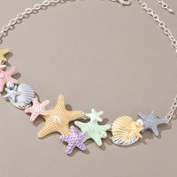 Vacation Beach Starfish Shell Alloy Plating Inlay Pearl Women's Necklace main image 3