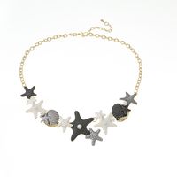 Vacation Beach Starfish Shell Alloy Plating Inlay Pearl Women's Necklace main image 2