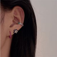1 Paar Einfacher Stil Pendeln Stern Tragen Herzform Emaille Inlay Kupfer Strasssteine Ohrringe main image 1