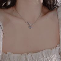 Simple Style Artistic Star Heart Shape Wings Steel Copper Inlay Opal Shell Zircon Pendant Necklace main image 4