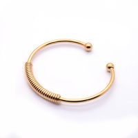 Simple Style C Shape Solid Color Stainless Steel Plating Cuff Bracelets main image 3