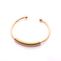 Simple Style C Shape Solid Color Stainless Steel Plating Cuff Bracelets sku image 2
