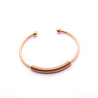 Simple Style C Shape Solid Color Stainless Steel Plating Cuff Bracelets sku image 3