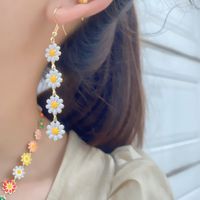 1 Pair Lady Sweet Flower Enamel Alloy Drop Earrings main image 5