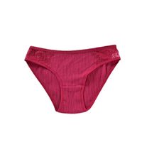 Solid Color Breathable Lace Mid Waist Briefs Panties main image 3