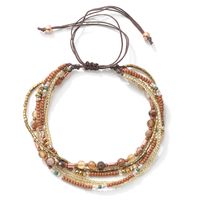 Wholesale Jewelry Bohemian Colorful Beaded Alloy Knitting Bracelets sku image 4