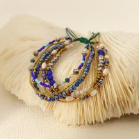 Wholesale Jewelry Bohemian Colorful Beaded Alloy Knitting Bracelets sku image 10