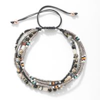 Wholesale Jewelry Bohemian Colorful Beaded Alloy Knitting Bracelets sku image 3