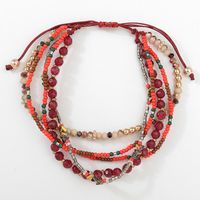 Wholesale Jewelry Bohemian Colorful Beaded Alloy Knitting Bracelets sku image 9