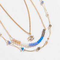 Sweet Flower Artificial Crystal Copper Wholesale Three Layer Necklace main image 3