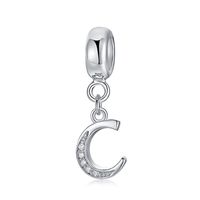 Classic Style Letter Sterling Silver Polishing Inlay Artificial Gemstones Jewelry Accessories sku image 3