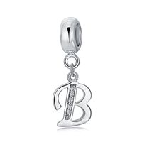 Classic Style Letter Sterling Silver Polishing Inlay Artificial Gemstones Jewelry Accessories sku image 2
