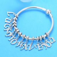 Classic Style Letter Sterling Silver Polishing Inlay Artificial Gemstones Jewelry Accessories main image 2