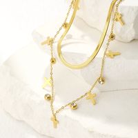 Acier Inoxydable Hip Hop Placage Incruster Traverser Strass Collier main image 5