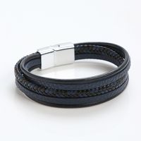 Classical Simple Style Solid Color Solid Color Alloy Handmade Men's Wristband main image 2
