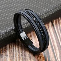 Classical Simple Style Solid Color Solid Color Alloy Handmade Men's Wristband sku image 2