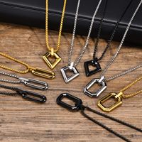 304 Stainless Steel Simple Style Classic Style Three-dimensional Solid Color Pendant Necklace main image 1