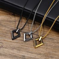 304 Stainless Steel Simple Style Classic Style Three-dimensional Solid Color Pendant Necklace main image 8