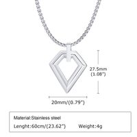 304 Stainless Steel Simple Style Classic Style Three-dimensional Solid Color Pendant Necklace main image 2