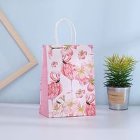 Valentine's Day Sweet Flamingo Kraft Paper Party Festival Gift Bags sku image 7
