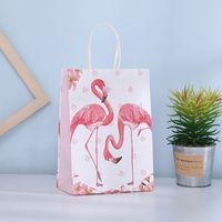 Valentine's Day Sweet Flamingo Kraft Paper Party Festival Gift Bags sku image 6