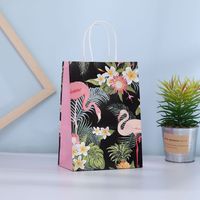 Valentine's Day Sweet Flamingo Kraft Paper Party Festival Gift Bags sku image 4