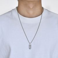 304 Stainless Steel Simple Style Classic Style Three-dimensional Solid Color Pendant Necklace sku image 1