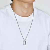 304 Stainless Steel Simple Style Classic Style Three-dimensional Solid Color Pendant Necklace sku image 2