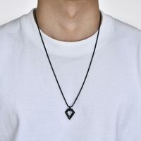 304 Stainless Steel Simple Style Classic Style Three-dimensional Solid Color Pendant Necklace sku image 5