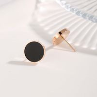1 Pair Commute Circle Eye Plating Stainless Steel Resin Rose Gold Plated Ear Studs main image 3