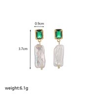 1 Pair Retro Baroque Style Commute Square Plating Inlay Baroque Pearls Copper Artificial Crystal 14k Gold Plated Drop Earrings sku image 2
