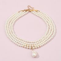Sweet Solid Color Imitation Pearl Baroque Pearls Wholesale Layered Necklaces main image 7