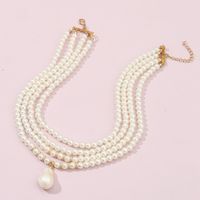 Sweet Solid Color Imitation Pearl Baroque Pearls Wholesale Layered Necklaces main image 6