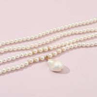 Sweet Solid Color Imitation Pearl Baroque Pearls Wholesale Layered Necklaces main image 5