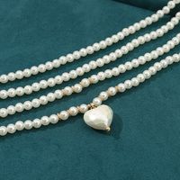 Sucré Couleur Unie Perle D'imitation Perles Baroques De Gros Collier En Couches main image 2