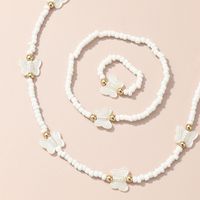 Süß Schmetterling Glas Perlen Mädchen Ringe Armbänder Halskette main image 5
