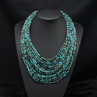 Vintage Style Exaggerated Color Block Seed Bead Wholesale Layered Necklaces main image 1