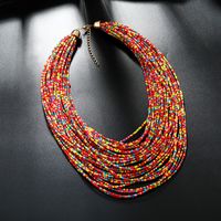 Vintage Style Exaggerated Color Block Seed Bead Wholesale Layered Necklaces main image 5