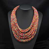 Vintage Style Exaggerated Color Block Seed Bead Wholesale Layered Necklaces main image 3