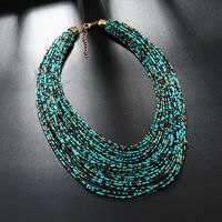 Vintage Style Exaggerated Color Block Seed Bead Wholesale Layered Necklaces main image 4