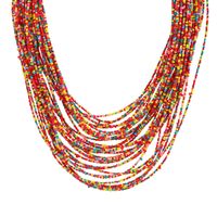 Vintage Style Exaggerated Color Block Seed Bead Wholesale Layered Necklaces main image 2