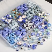 1 Piece Ceramics Square Heart Shape Flower Beads main image 4