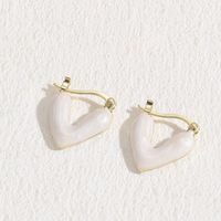 1 Piece Elegant Luxurious Classic Style Heart Shape Asymmetrical Plating Copper 14k Gold Plated Hoop Earrings sku image 5